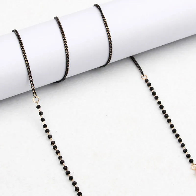 ins Crystal Shell Pearl Glasses Chain Fine Glasses Lanyard Chain Tassel Jewelry Necklace Anti-slip Chain