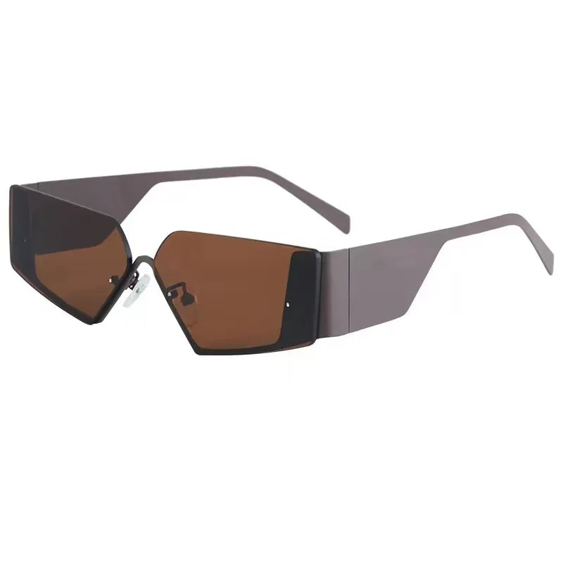 Y2K Hawaiian Irregular Geometric Pc Tinted Lenses Polygon Frameless Women's Sunglasses