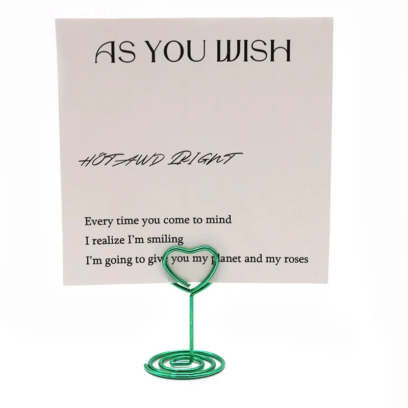 1 piece geometric heart shape learning daily metal simple style place card holder