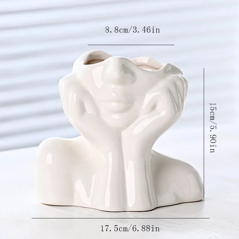 Modern Style Classic Style Human ceramics Vase Artificial Decorations