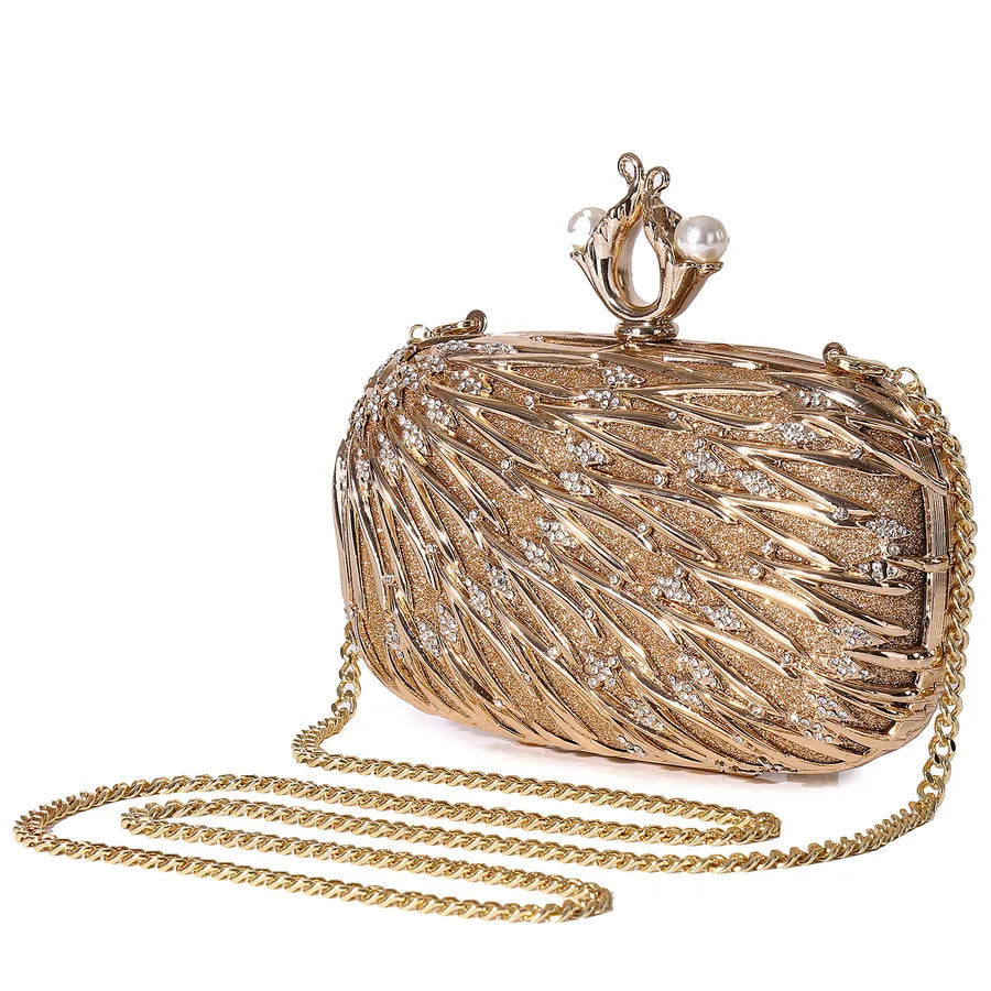 Pu Leather Alloy Solid Color Square Evening Bags