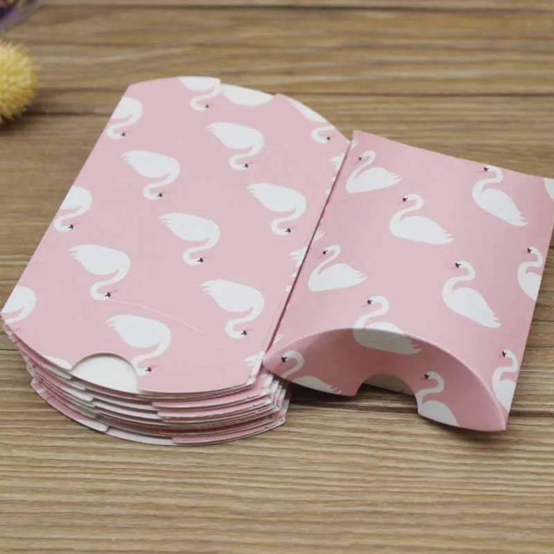 Multicolor Handmade Christmas Gift Box Wedding Candy Swan Packaging Box Floral Design Jewelry Present Container