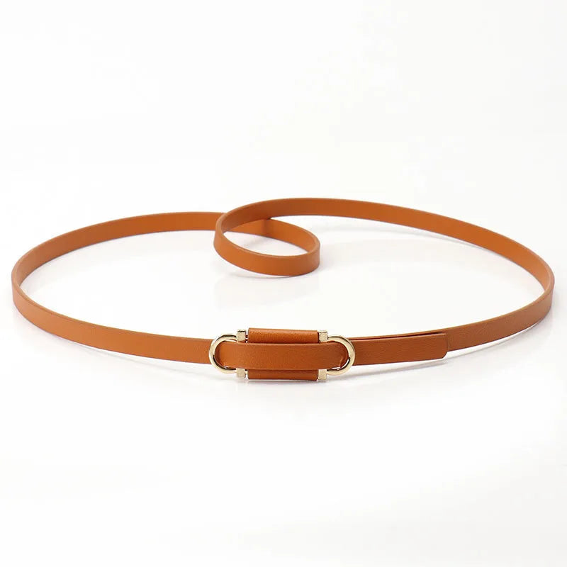 Simple Style Solid Color Pu Leather Alloy Women's Leather Belts