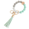 simple style color block silica gel beaded women's keychain 1 piece