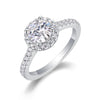 Moissanite 925 Sterling Silver Rings GRA Certificate Geometric Rings