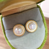 Natural freshwater pearl earrings female shell earrings 18K gold S925 sterling silver needle temperament allergy wholesale