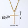 Hip-Hop Simple Style Cross 304 Stainless Steel Copper Plating Inlay Zircon K Gold Plated Rhodium Plated Men's Pendant Necklace