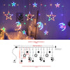 LED Star with Moon and Star Color Lamp Curtain Lamp Girl's Heart Bedroom Decoration Room Balcony Bay Window Layout