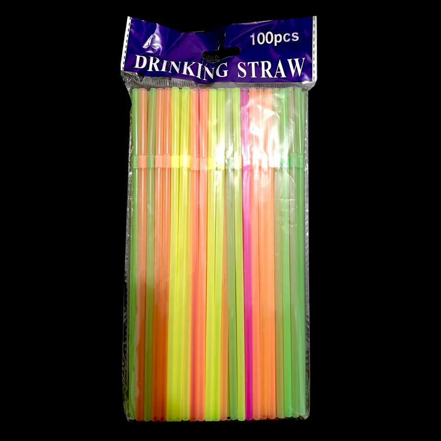 In stock wholesale disposable plastic straw soybean milk beverage thin straw black elbow independent packaging 100 pcs