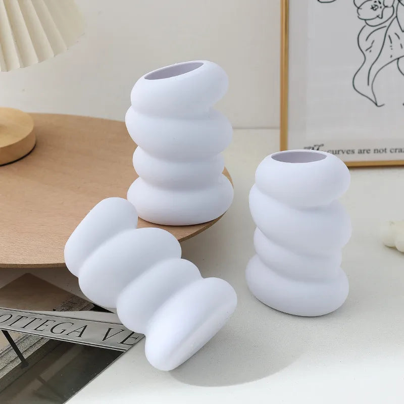 Simple Style Waves Plastic Vase Artificial Decorations