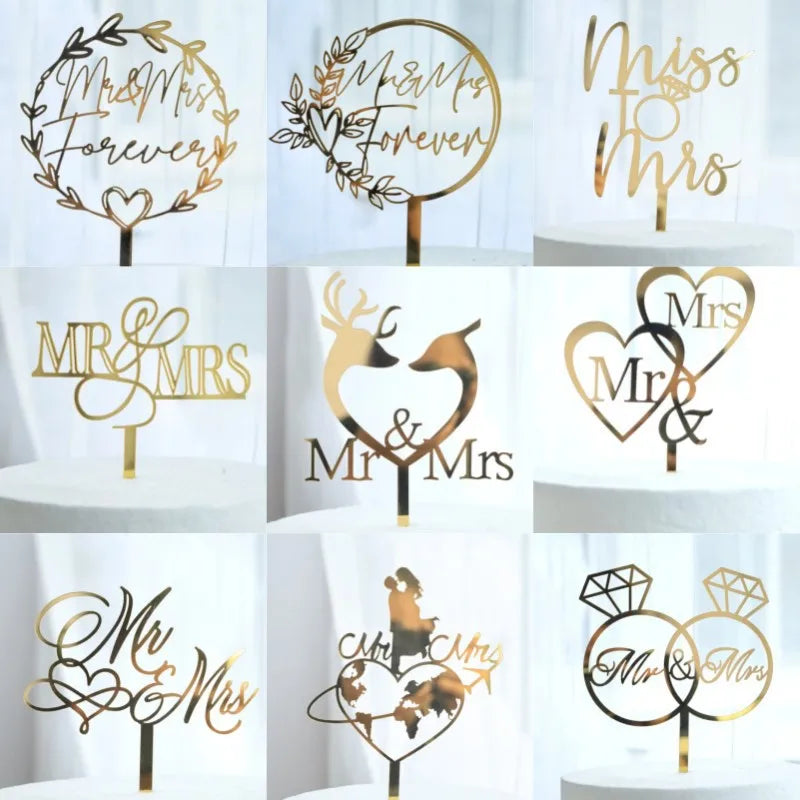 Elegant Lady Letter Heart Shape Plastic Holiday Banquet Birthday Party Supplies Cake Decorating Supplies 1 Piece
