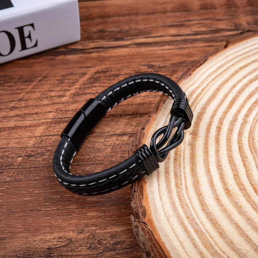 Casual Simple Style Knot Pu Leather Alloy Men's Bracelets