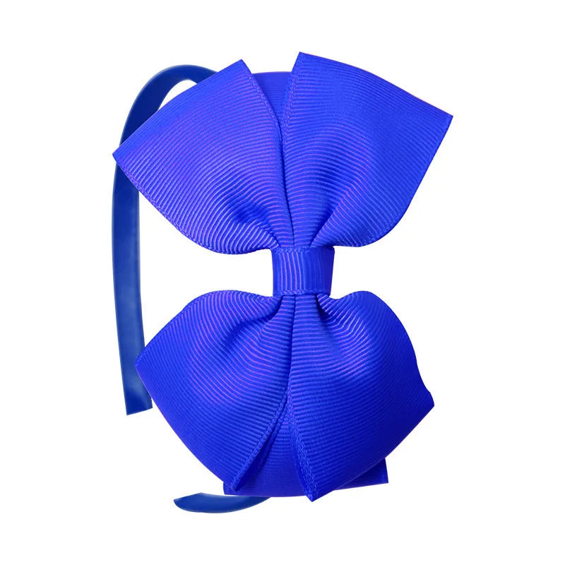 Popular  Kidsren's Pure Color Ribbed Rainbow Bow Head Buckle Small Fresh Versatile Girl Headband Hot Sale