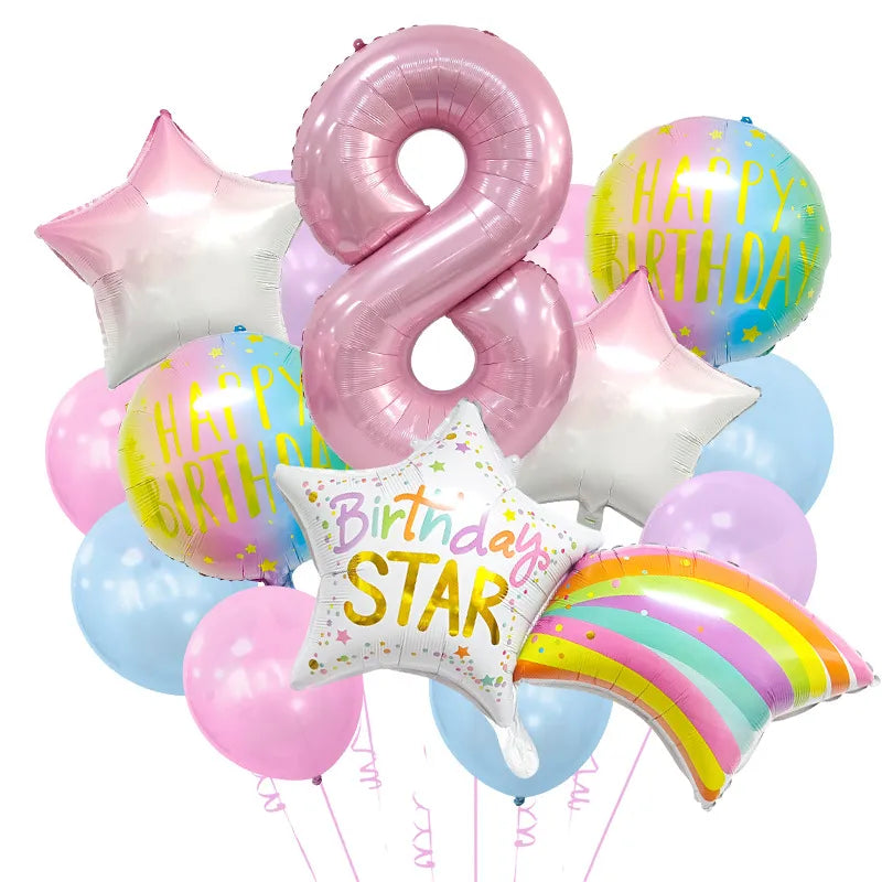 Birthday IG Style Letter Number Star Aluminum Film Home Birthday Balloons