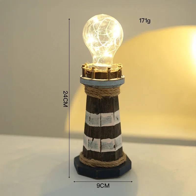 Marine Style Lighthouse Density plate Wood Ornaments Lighting Accessories