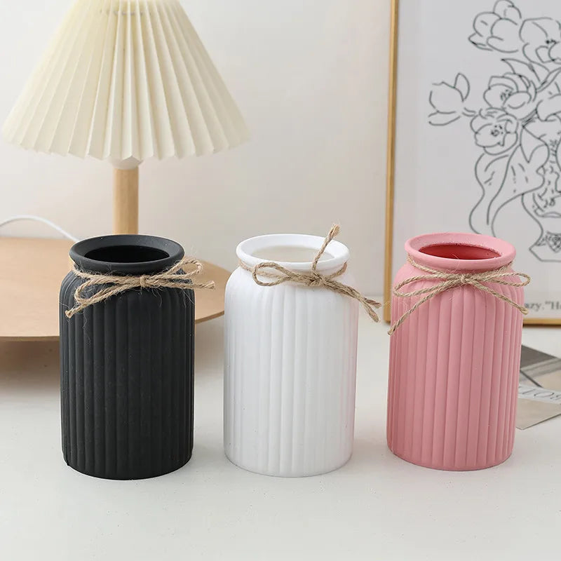 Simple Style Waves Plastic Vase Artificial Decorations