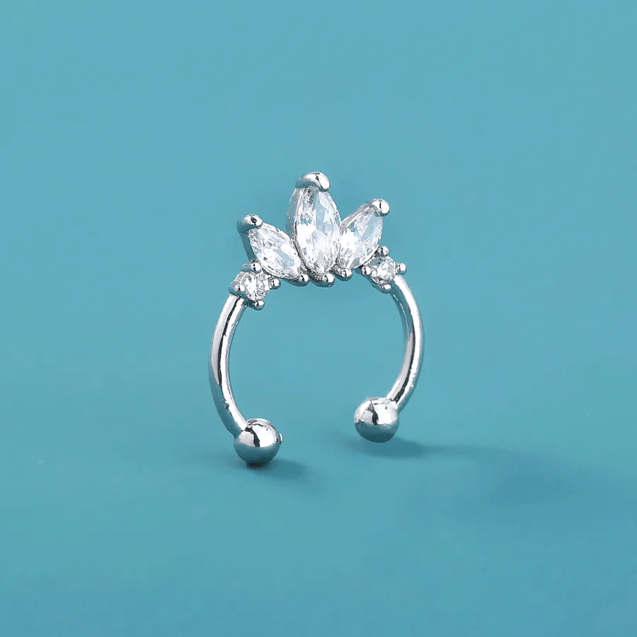 personality trend nose studs micro-studded piercing false nose ring crown nose clip zircon accessories