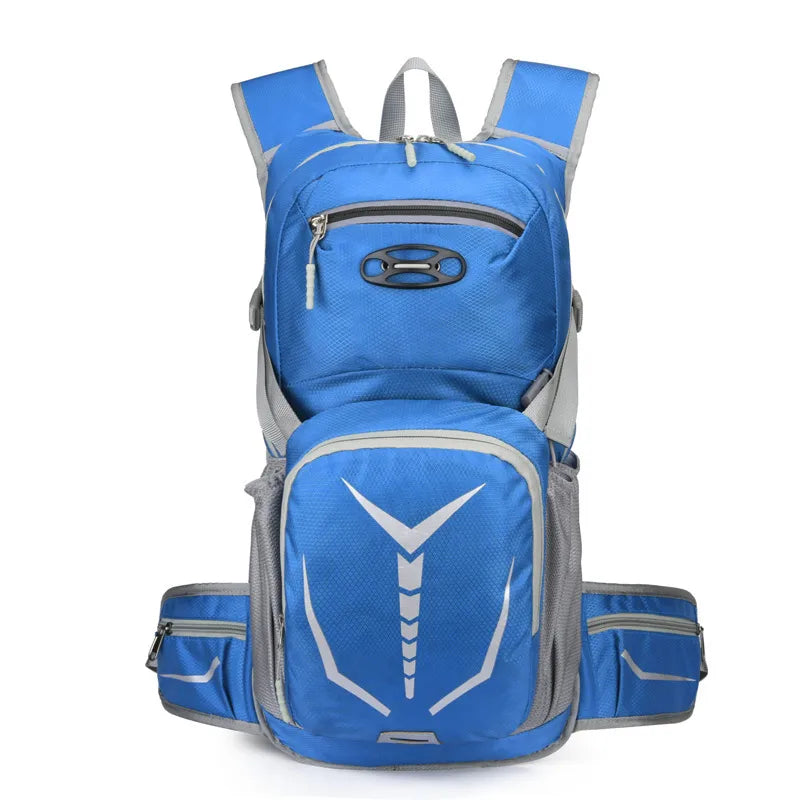sports solid color square zipper functional backpack