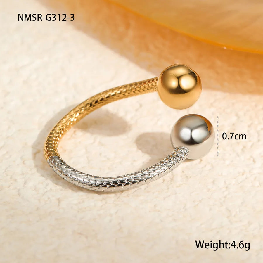Wholesale Jewelry IG Style French Style Cool Style Round Ball 304 Stainless Steel Open Rings