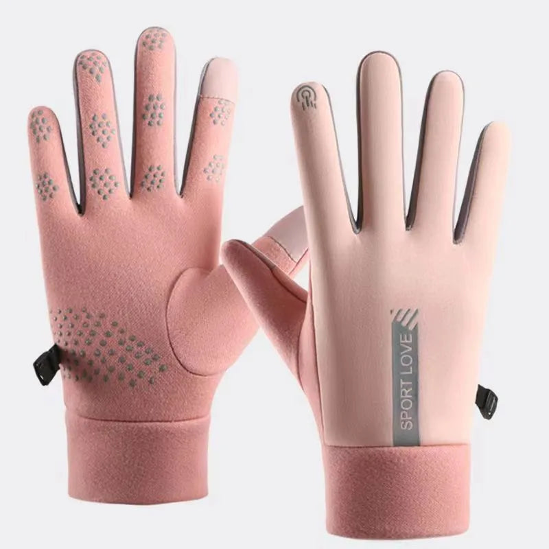 Winter Warm Gloves Women's Winter fleece-lined Thickened Driving Cycling Gloves Men's Windproof Cold-proof Anti-slip Touch Screen for Couple