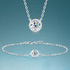 Moissanite Earrings Necklace White Gold Plated Earrings Necklace