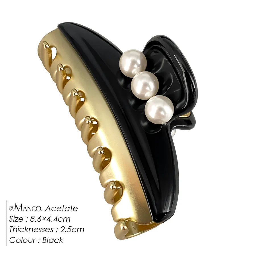 EManco  New Classic High-End Pearl Claw Clip Elegant Hairpin Hair Claw Ins Style Shark Clip