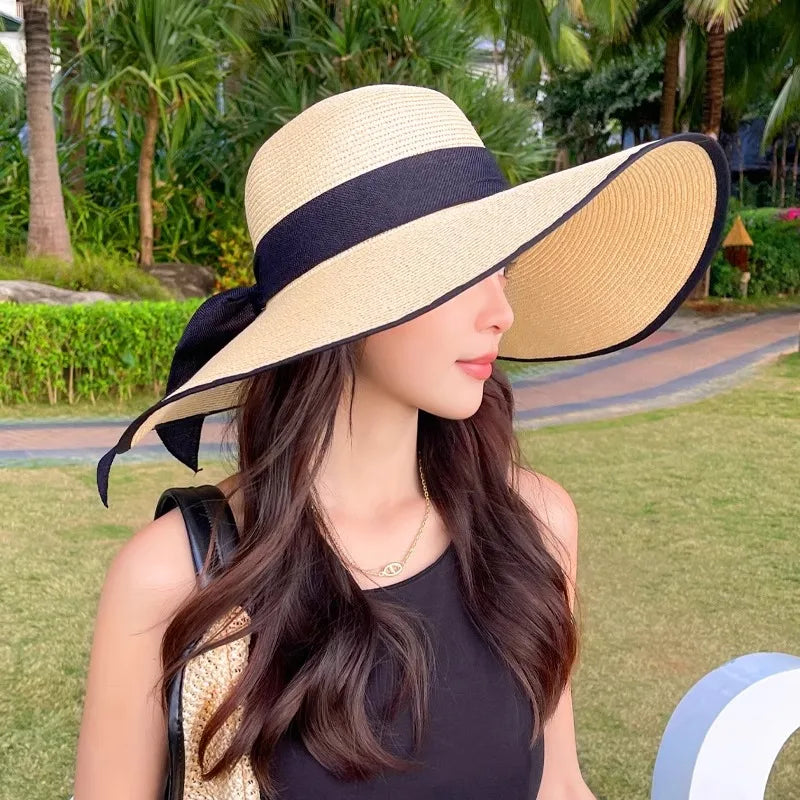 Women's Vacation Modern Style Bow Knot Big Eaves Straw Hat