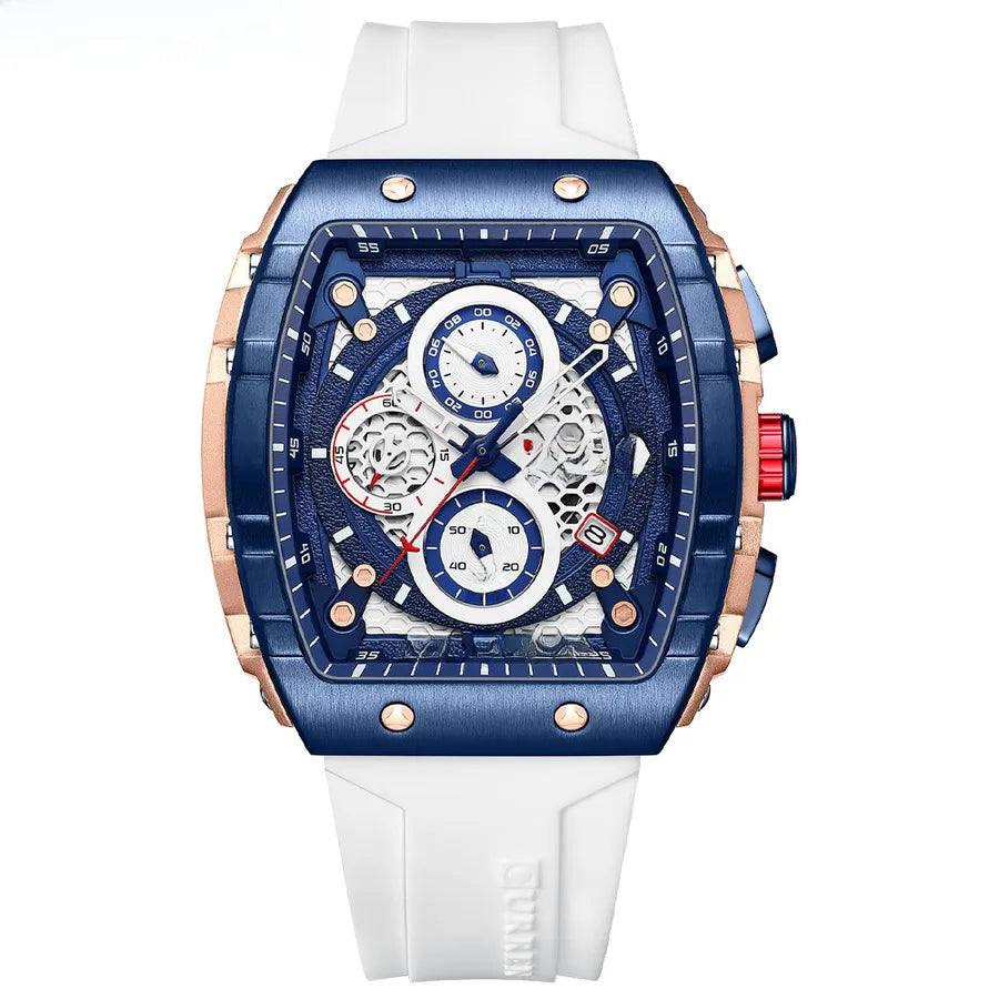 CURREN Karin 8442 Men's Waterproof Six-pin Quartz Calendar Tape Men's Multi-function Wristwatch Men's Watch