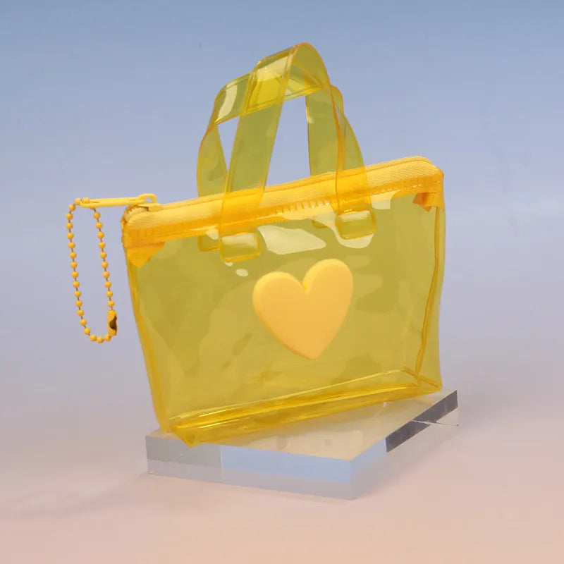 Women's Heart Shape Solid Color PVC Zipper Coin Purses