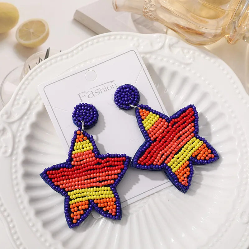 Handmade Christmas Tree Pumpkin Snowflake Earrings Women's Festive Atmosphere Sensation Ear Jewelry Holiday Flower Design