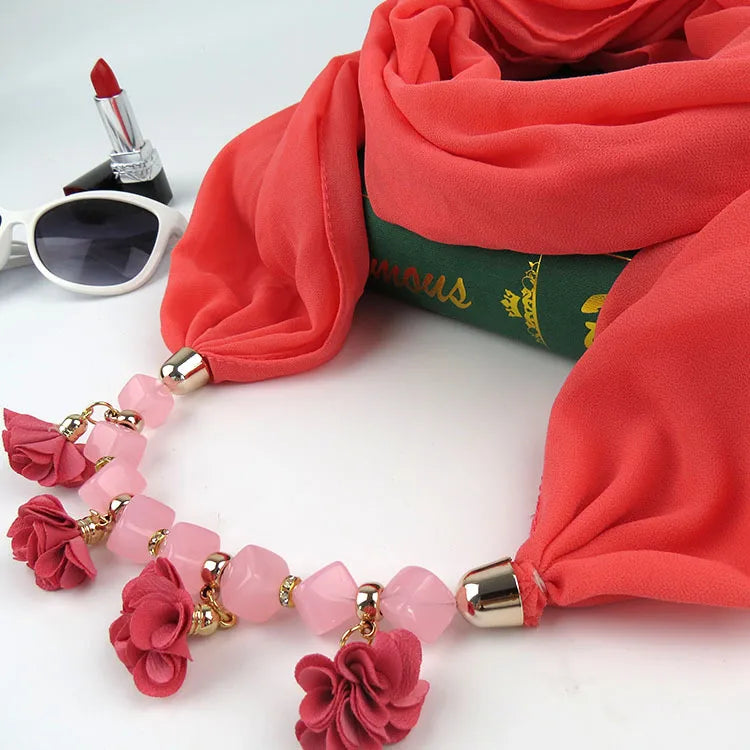 women's sweet flower chiffon kerchief