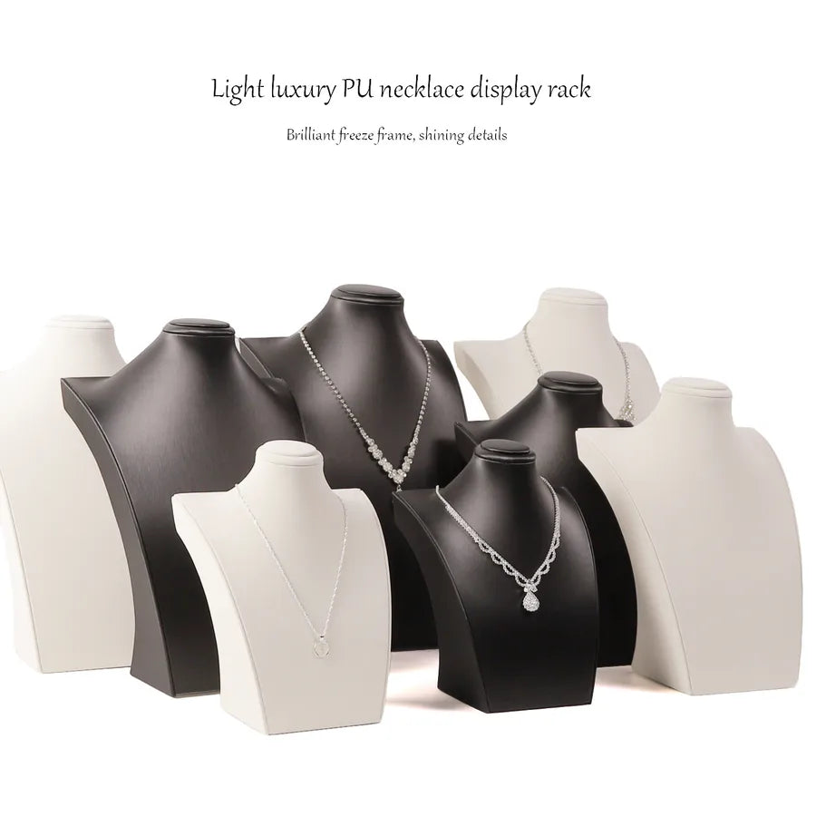 Jewelry Display Necklace Stand Matte Leather Portrait Neck Mannequin Display Window Ornament Accessory Premium Feeling
