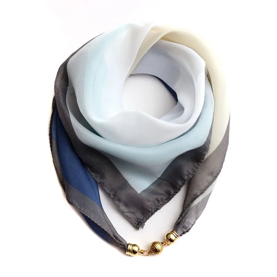 Women's Classic Style Splicing Polka Dots Flower Polyester Printing Silk Scarf