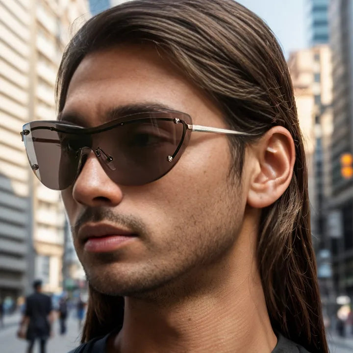 Vacation Solid Color Pc Square Frameless Men's Sunglasses