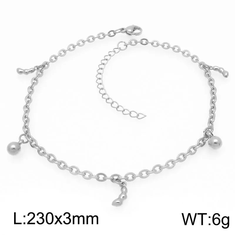 Wholesale Jewelry IG Style Vintage Style Star Moon Cherry 304 Stainless Steel 18K Gold Plated Anklet
