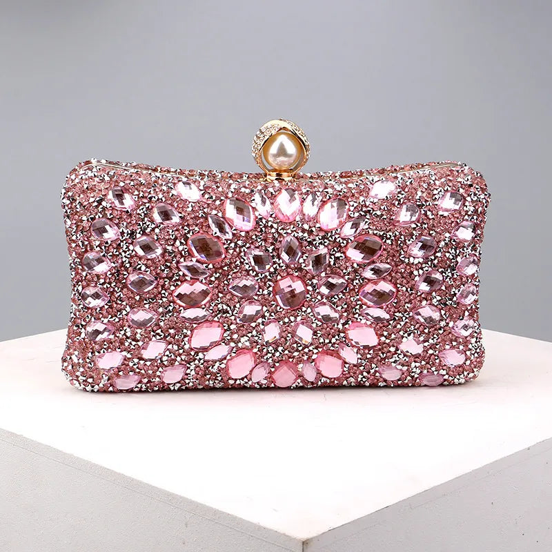 green blue pink pu leather polyester flower pillow shape evening bags