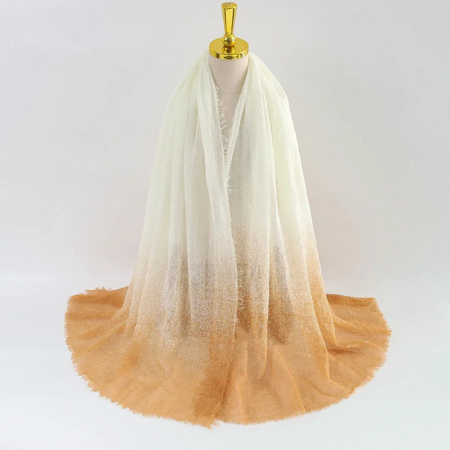 Women's Elegant Simple Style Gradient Color Viscose fiber Scarf
