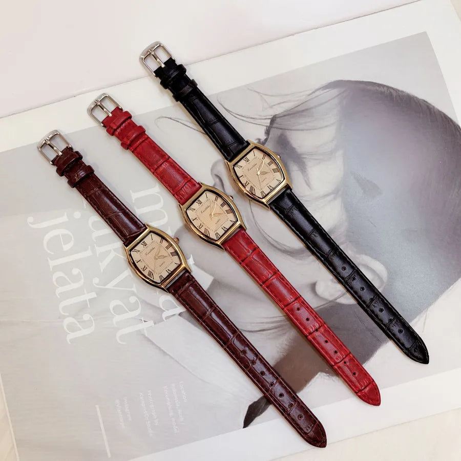 Simple Style Solid Color Buckle Quartz Watch Women's Watches