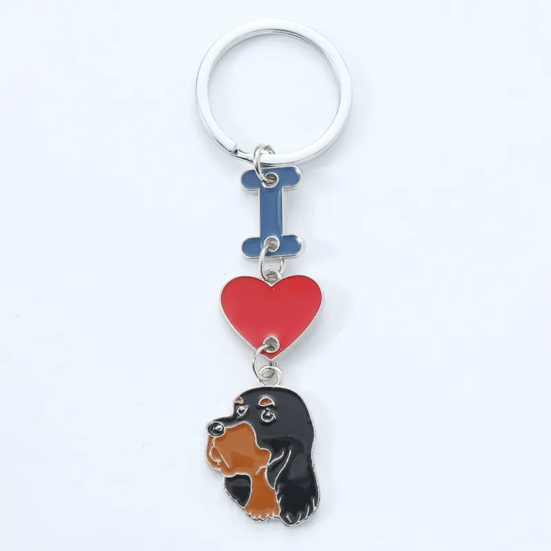 1 Piece Cute Letter Dog Heart Shape Zinc alloy Unisex Slip-on Keychain