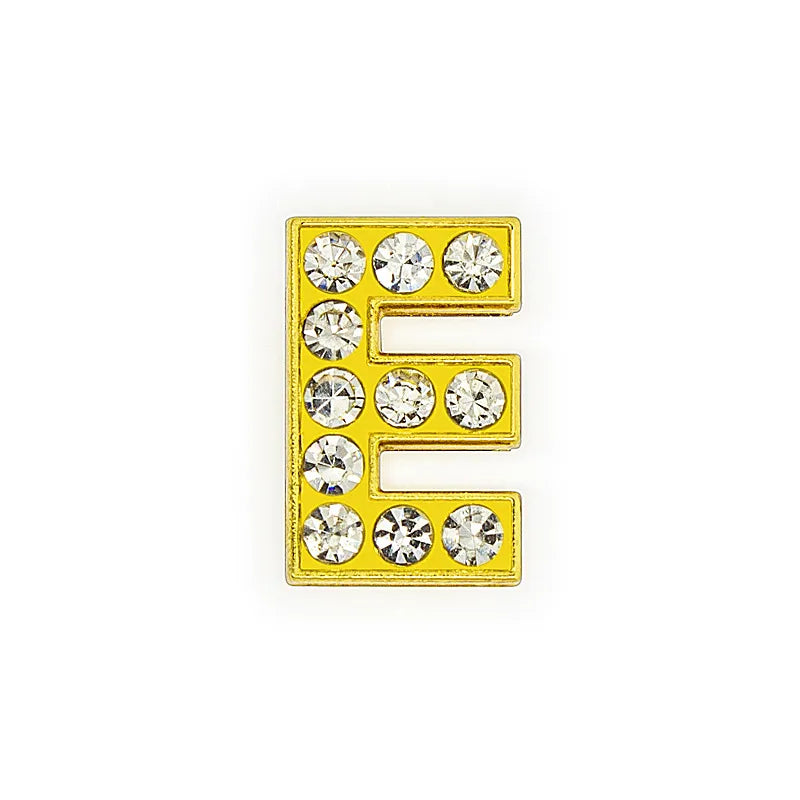 1 Piece 12mm Hole 6~9.9mm Alloy Rhinestones Letter DIY Ornament Accessories Beads