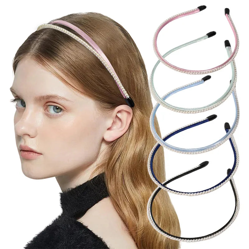 Princess Women's Solid Color Imitation Pearl Hair Band