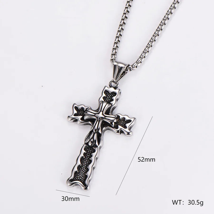 Wholesale Jewelry Retro Punk U Shape Round 304 Stainless Steel Pendant Necklace box chain