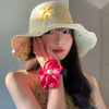 Women's Elegant Basic Simple Style Daisy Curved Eaves Straw Hat