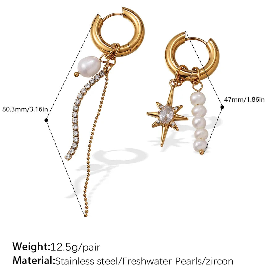 1 Pair Glam Business Luxurious Hexagram 304 Stainless Steel Earrings