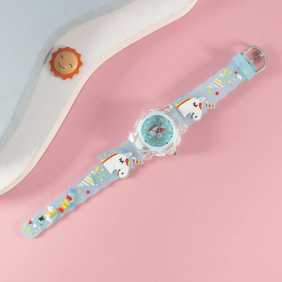 Children's Watch Creative Cartoon Quartz Color Shell Luminous Series Watch Primary School Boys and Girls 3D Viscose Watch