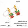 Christmas Santa Claus Ear Cuffs Titanium Steel 316L Quality Suitable For Commuting And Casual Occasions Drop Oil Earrings