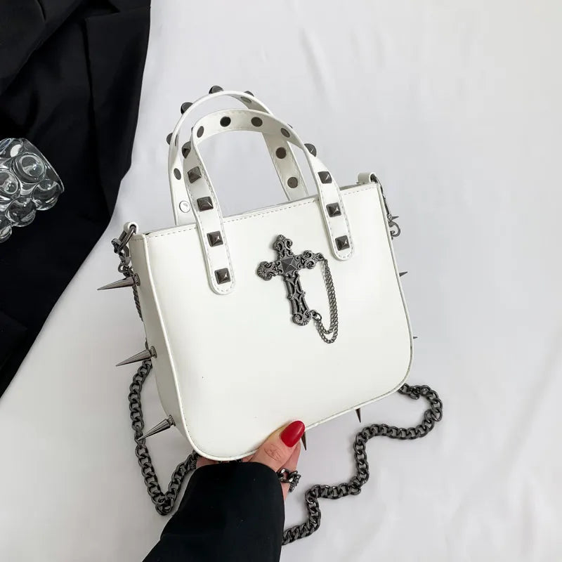 women's all seasons pu leather cross solid color streetwear square magnetic buckle handbag square bag