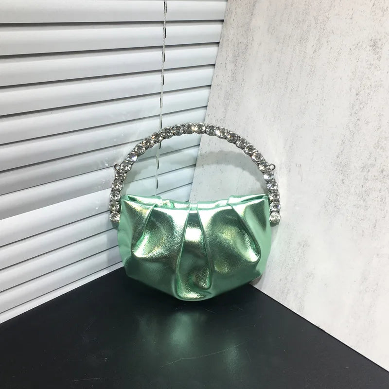 nylon solid color dumpling shape evening bags