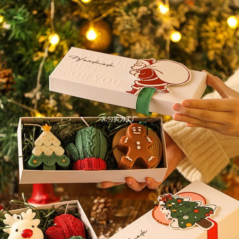 Cartoon Christmas Gift Box Creative Birthday Present Beautiful Resin Candle Souvenir Ideal For Christmas Small Gifts
