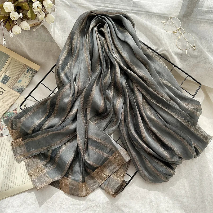 Women's Chinoiserie Ethnic Style Stripe Artificial Cotton  Silk Nylon Silk Scarf